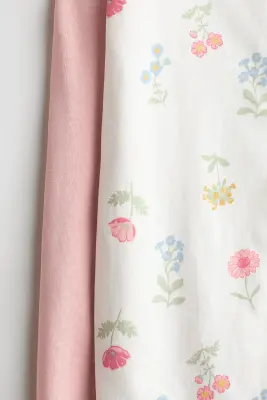 Lot de 2 pyjamas à motif en coton - Rose/fleuri