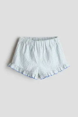 Ensemble 2 pièces en mousseline de coton - Bleu clair/carreaux