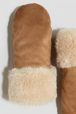 Moufles à doublure duveteuse - Beige