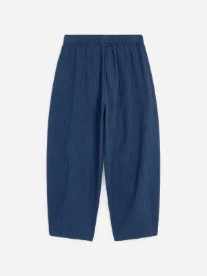 Pantalon ballon en seersucker - Bleu foncé