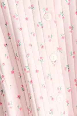 Ensemble 2 pièces en coton côtelé - Rose clair/cerises