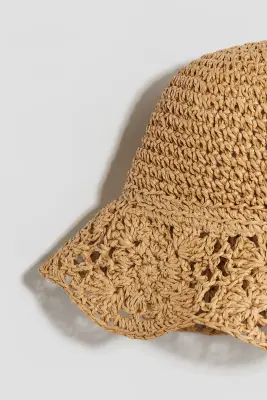 Chapeau de soleil en paille - Beige