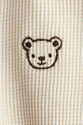 Barboteuse en coton - Beige clair/ours