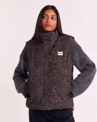 Veste Clovis léopard fauve chocolat
