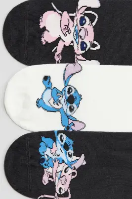 Lot de 5 paires de chaussettes avec motifs - Violet clair/Lilo et Stitch