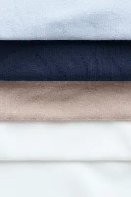 Lot de 5 bodies à manches longues - Bleu/blanc/beige
