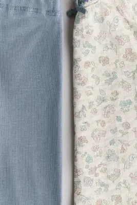 Ensemble 2 pièces en coton - Beige clair/fleuri