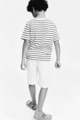 Short Loose Fit en denim - Blanc