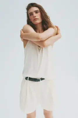Short chic en lin mélangé - Ivoire