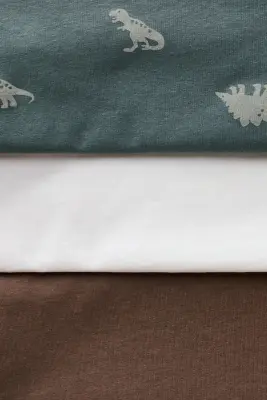 Lot de 3 T-shirts à manches longues - Turquoise/dinosaures