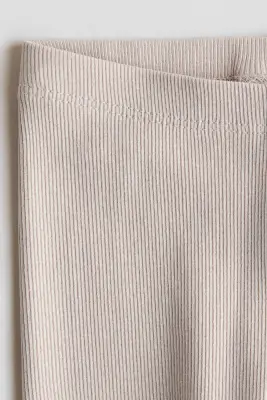 Legging en coton côtelé - Beige clair