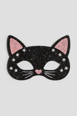 Masque de déguisement de chat - Noir/chat