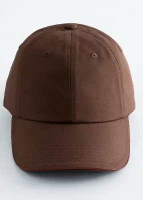 Casquette en sergé de coton - Marron foncé