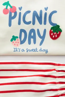 Ensemble 2 pièces en coton - Crème/Picnic Day