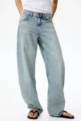 Barrel Regular Waist Jeans - Bleu denim clair