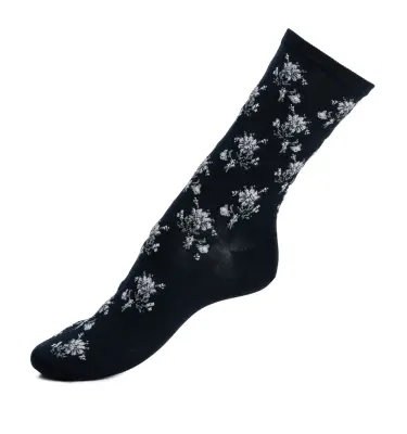 Chaussettes fleurs marine