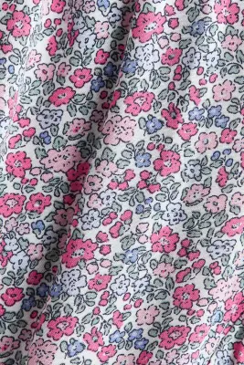 Pantalon jogger tissé - Blanc/rose/fleuri