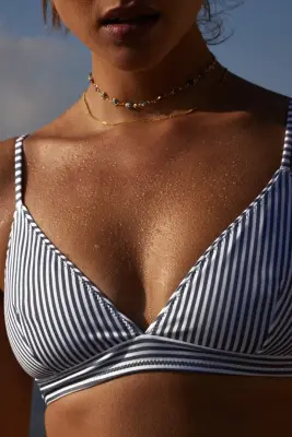Haut de maillot Figuier rayures bleu ciel