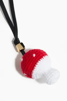 Bijou de sac en forme de champignon - Rouge/blanc