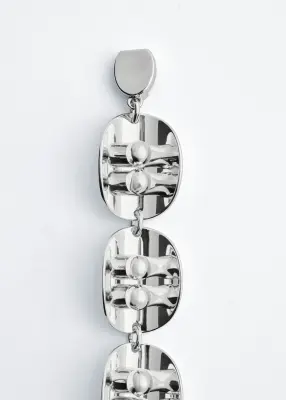 Bracelet à pièces sculpturales - Argenté
