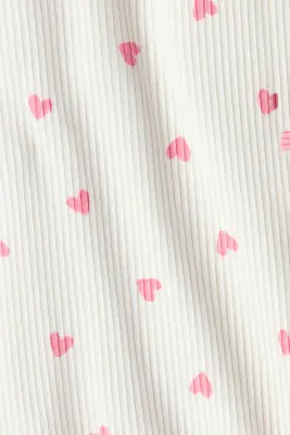Legging évasé en coton - Ivoire/cœurs