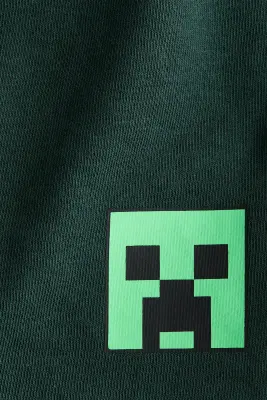 Short en molleton avec motif imprimé - Vert foncé/Minecraft