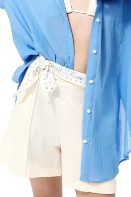 Short chic avec ceinture - Crème