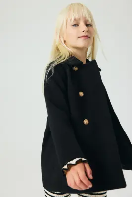 Manteau à fermeture croisée - Noir