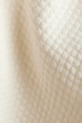Gilet en maille de coton texturée - Blanc