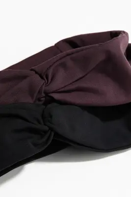 Lot de 2 bandeaux de sport SoftMove™ - Violet aubergine/noir