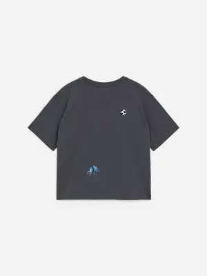 T-shirt brodé - Gris foncé