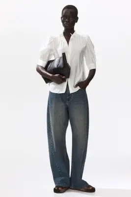 Blouse à manches bouffantes - Crème
