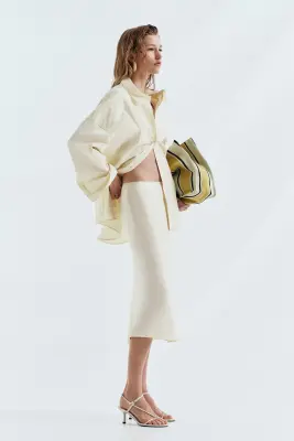 Slip skirt en viscose - Jaune clair