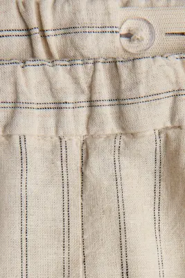 Ensemble 2 pièces en lin mélangé - Beige clair/rayé