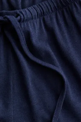 Pantalon de pyjama en coton mélangé - Bleu marine