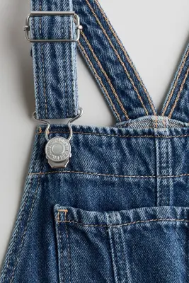 Salopette short en denim - Bleu denim