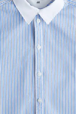 Chemise en popeline de coton - Bleu