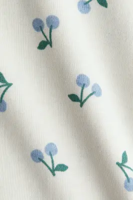 Body imprimé en coton - Crème/cerises