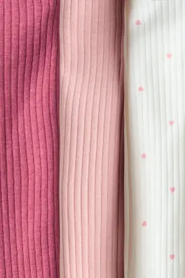 Lot de 3 bodies en coton - Rose/rose clair