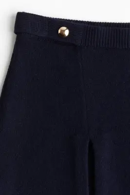 Jupe trapèze en maille - Bleu marine