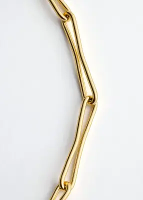 Collier en chaîne en laiton poli - Doré