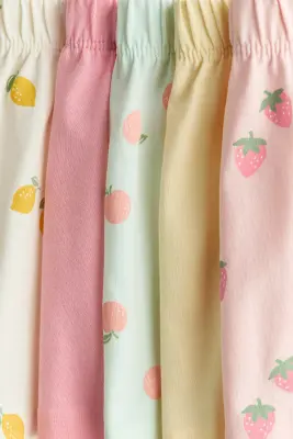 Lot de 5 shorts en coton - Rose clair/fraises