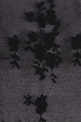 Collant à motif - Noir/fleuri