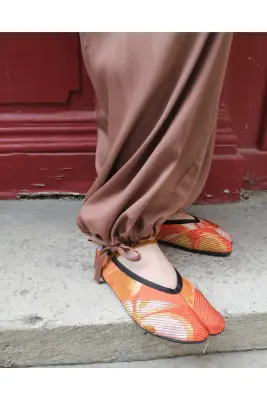 Pantalon sarouel satiné Noisette