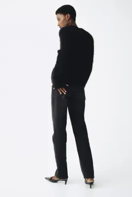 MAMA Slim Straight High Jeans - Gris denim foncé