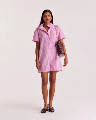 Combinaison Safran rayures rose et rouge
