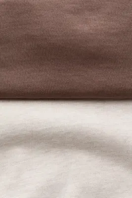 Lot de 2 sweats en coton - Beige clair/marron