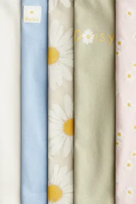 Lot de 5 T-shirts en coton - Rose clair/fleuri