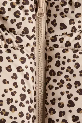 Doudoune sans manches - Beige/imprimé léopard