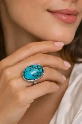 Bague en argent avec Turquoise